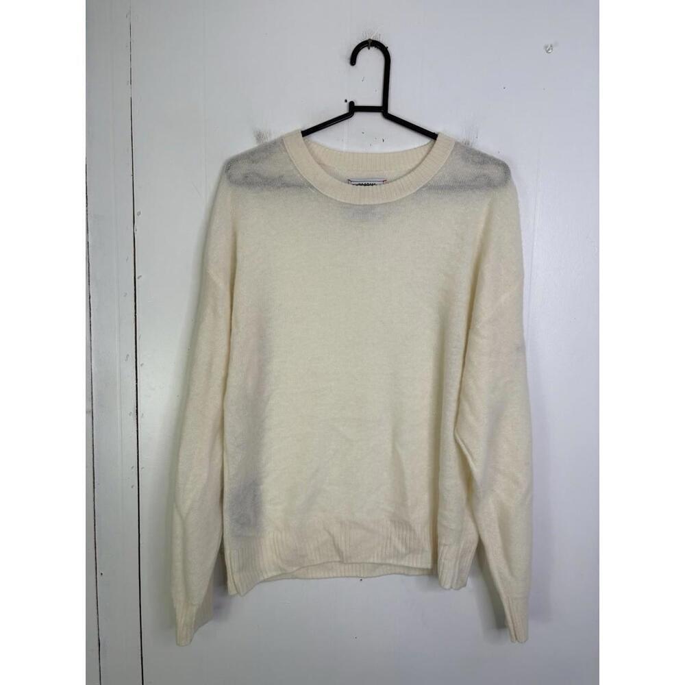 Naadam Sweater Womens Small Cashmere Crewneck Reversible JP Morgan New Ivory